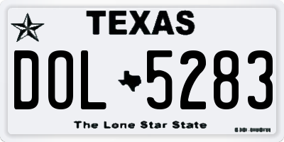 TX license plate DOL5283