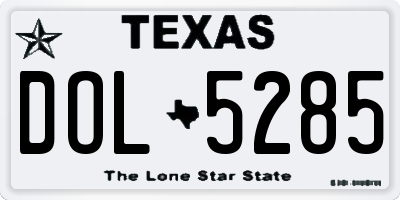 TX license plate DOL5285