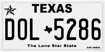 TX license plate DOL5286
