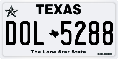 TX license plate DOL5288