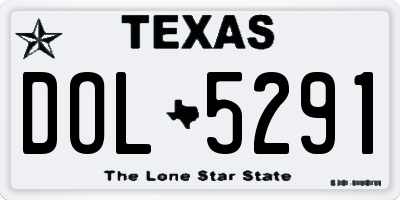 TX license plate DOL5291