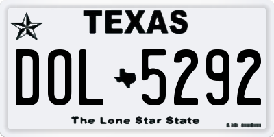 TX license plate DOL5292