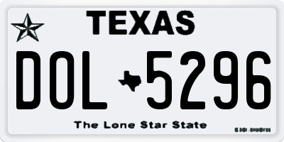 TX license plate DOL5296