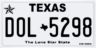 TX license plate DOL5298