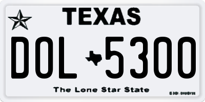 TX license plate DOL5300