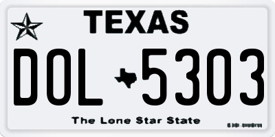TX license plate DOL5303