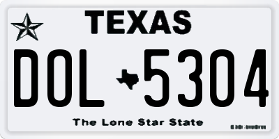 TX license plate DOL5304