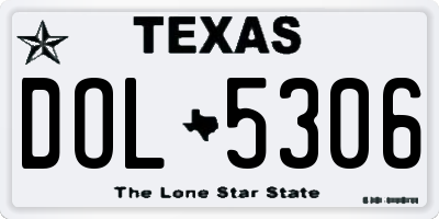TX license plate DOL5306