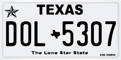 TX license plate DOL5307