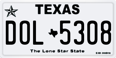 TX license plate DOL5308