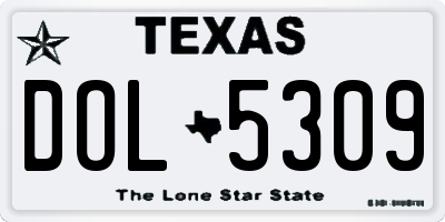 TX license plate DOL5309