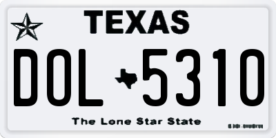 TX license plate DOL5310