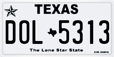 TX license plate DOL5313