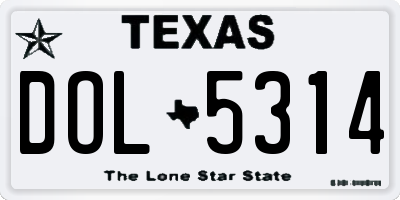 TX license plate DOL5314