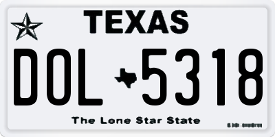 TX license plate DOL5318