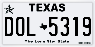 TX license plate DOL5319