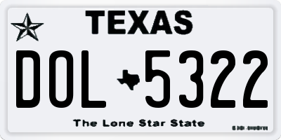 TX license plate DOL5322