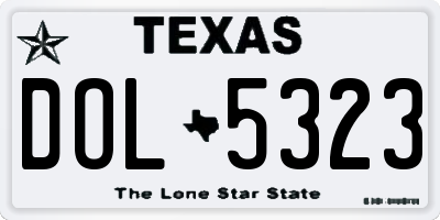 TX license plate DOL5323