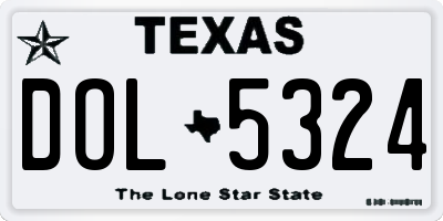 TX license plate DOL5324