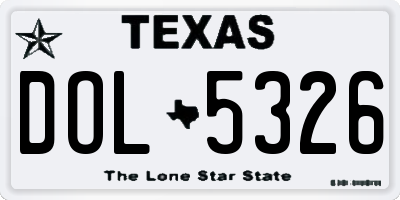 TX license plate DOL5326