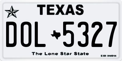 TX license plate DOL5327