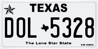 TX license plate DOL5328