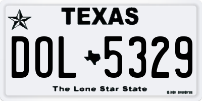 TX license plate DOL5329