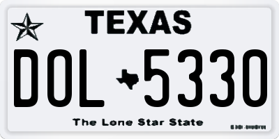 TX license plate DOL5330
