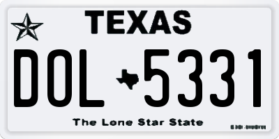TX license plate DOL5331
