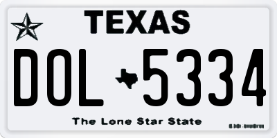 TX license plate DOL5334