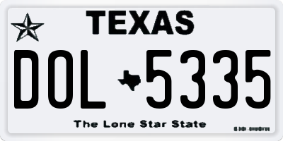 TX license plate DOL5335