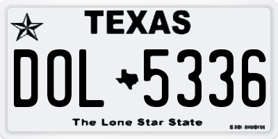 TX license plate DOL5336