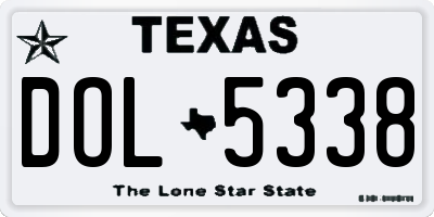 TX license plate DOL5338