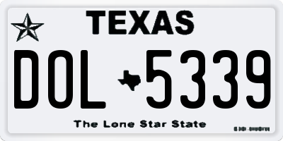 TX license plate DOL5339