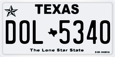 TX license plate DOL5340
