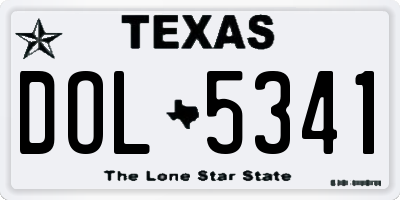 TX license plate DOL5341