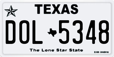 TX license plate DOL5348