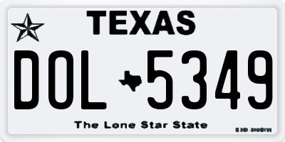 TX license plate DOL5349