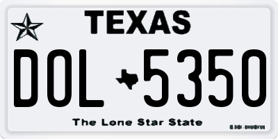 TX license plate DOL5350