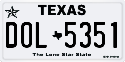 TX license plate DOL5351