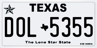 TX license plate DOL5355