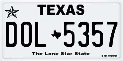 TX license plate DOL5357