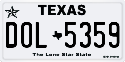 TX license plate DOL5359