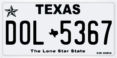 TX license plate DOL5367