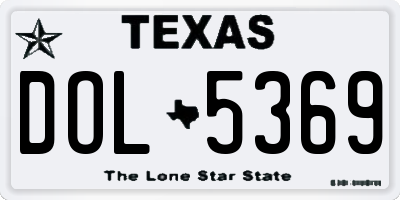 TX license plate DOL5369
