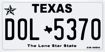 TX license plate DOL5370