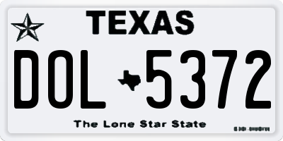 TX license plate DOL5372