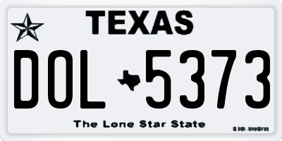 TX license plate DOL5373