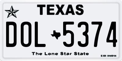 TX license plate DOL5374