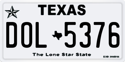 TX license plate DOL5376